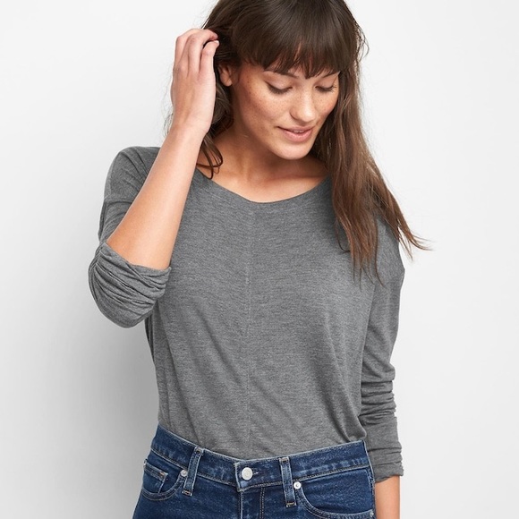 NWT Gap Drapey long sleeve tee. - Picture 2 of 6