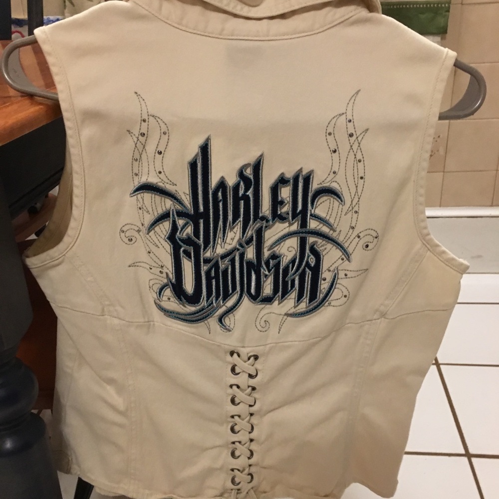 H-D Womens Cream Shirt/Vest.  Size Med.