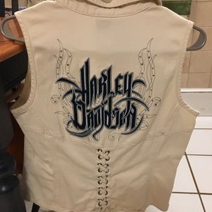H-D Womens Cream Shirt/Vest.  Size Med.