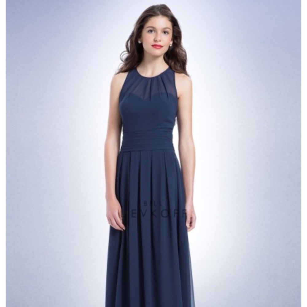 Bil Levkoff w. sweetheart top with illusion neck.