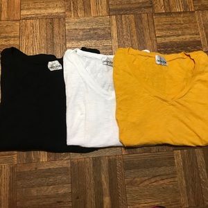 Lot Of 3 Long Sleeve V-Neck Jersey Knit Top Plus