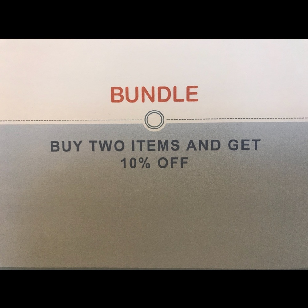 Buy two items and get 10 percent off!