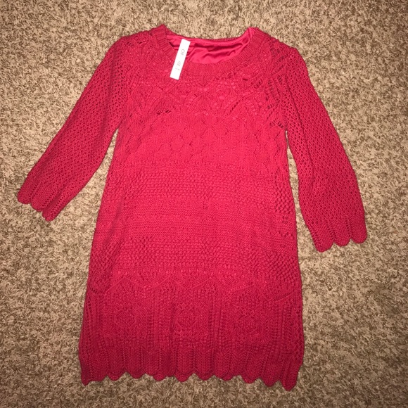 girls red sweater dress