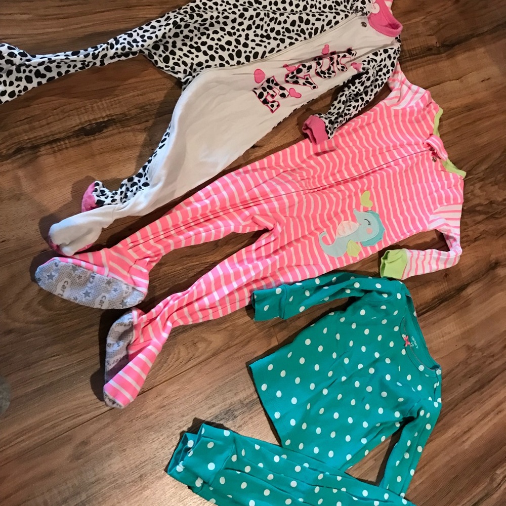 Three pairs of 12 month jammies