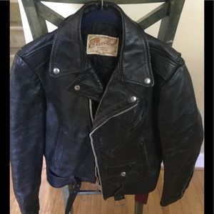 Black Leather Bike Coat Excelled Brand