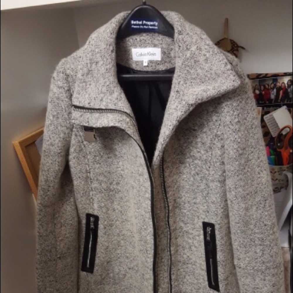 Gray coat brand new Calvin Klein coat never worn