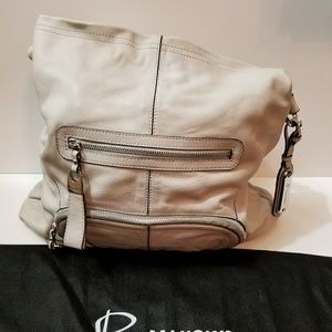 B.Makowsky Light Grey Soft Leather Hobo