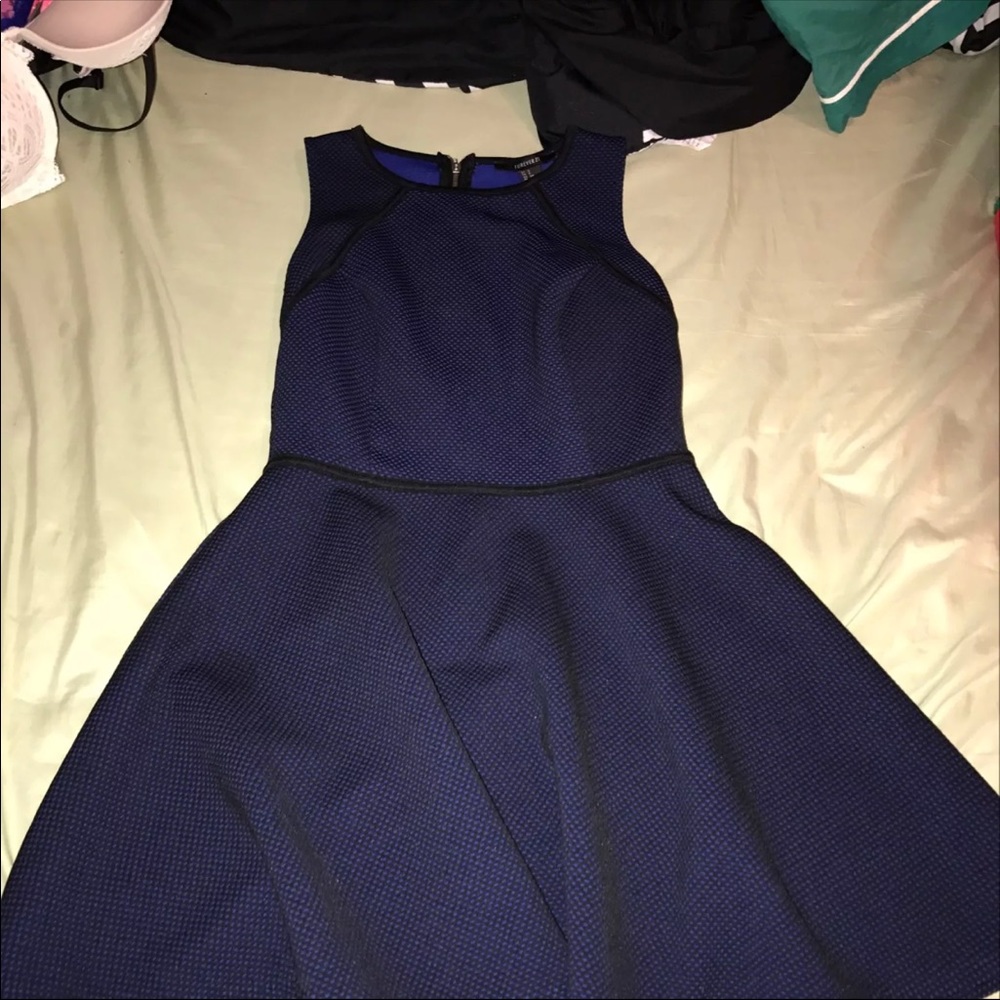 Blue and black dress