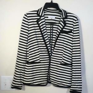 Calvin Klein black & white striped blazer