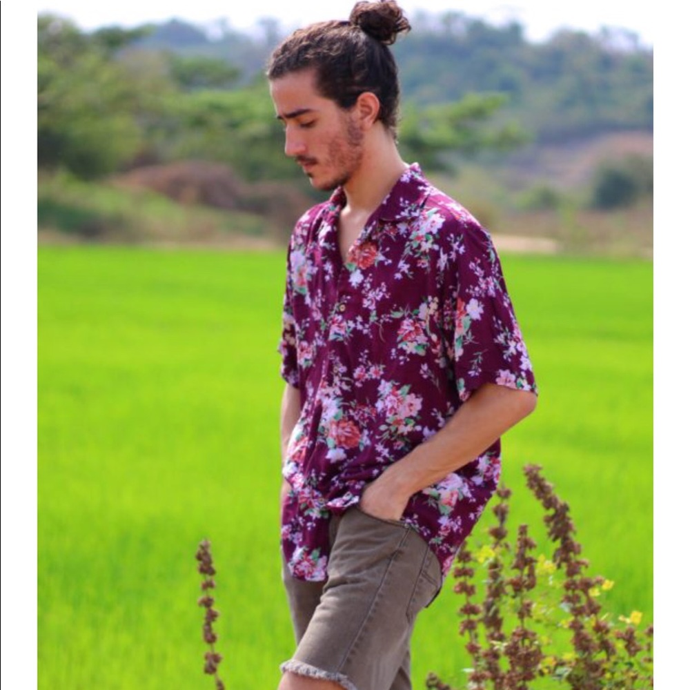 Men’s Floral Short Sleeves Shirt