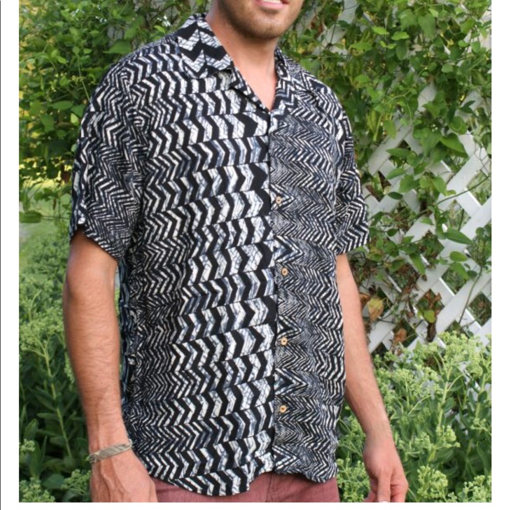 Geometrical men’s Short Sleeves Shirt