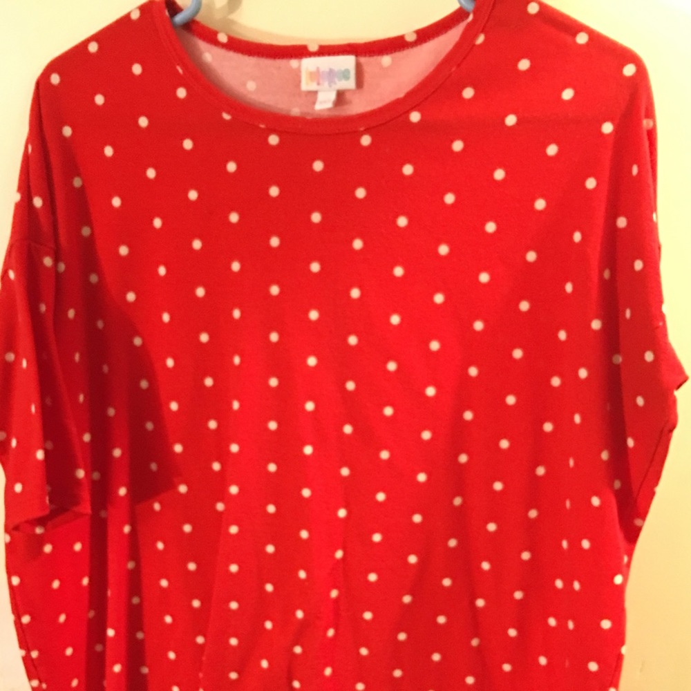 Lularoe XXS Irma Red Polka Dot, EUC