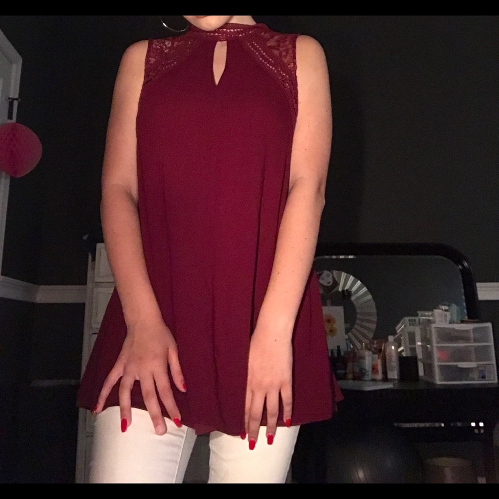 Burgundy top