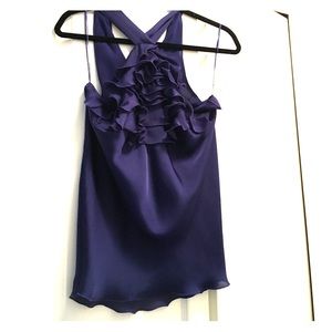 Express Royal Blue Ruffle Top