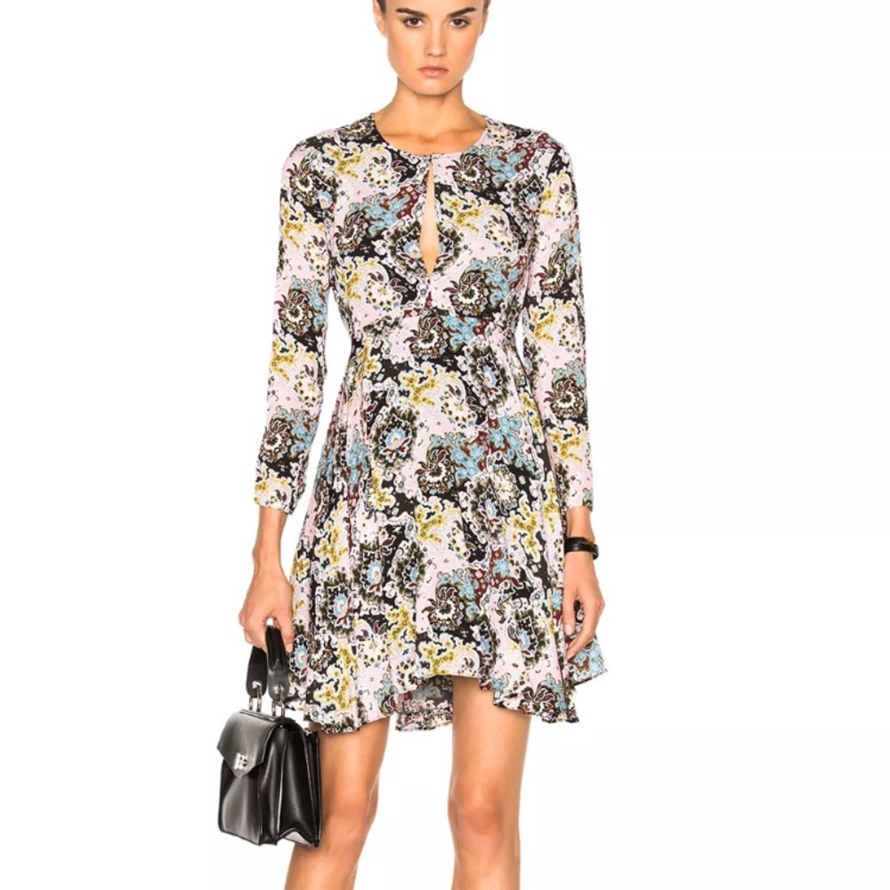 (A.L.C.) NWT. Pink Silk A-Line Asymmetric Dress