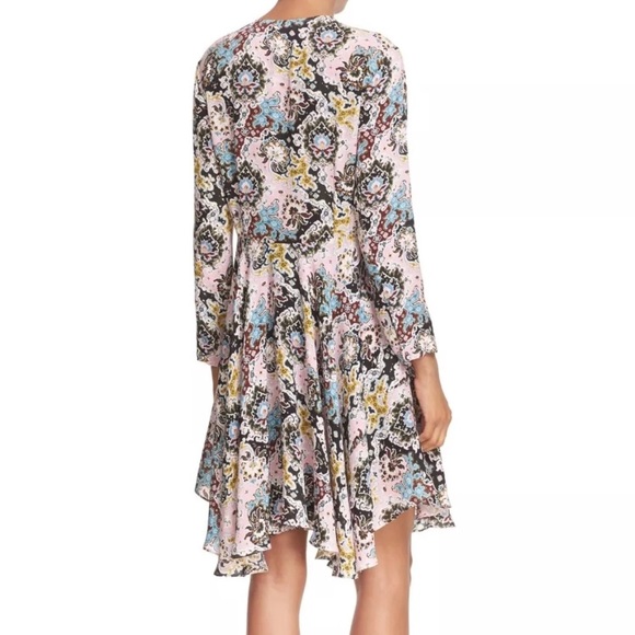 (A.L.C.) NWT. Pink Silk A-Line Asymmetric Dress - Picture 4 of 8