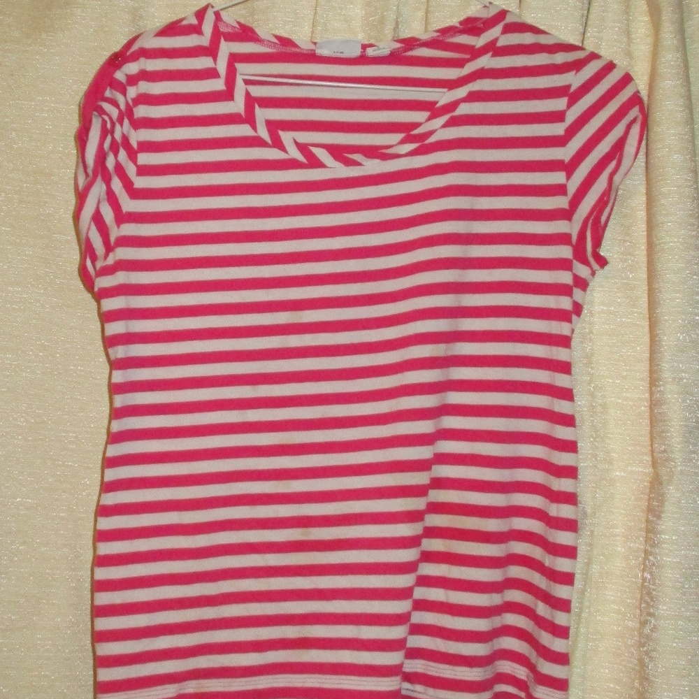 cato pink and white striped top
