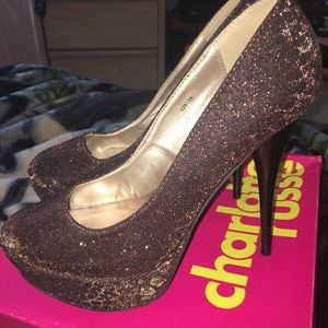 NEW Charlotte Russe leopard bronze heels size 8