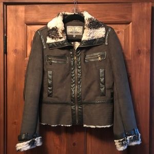 EUC Steve Madden Fur-Lined Faux Leather Jacket