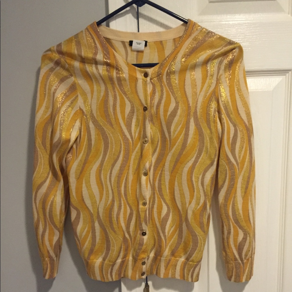J. Crew yellow print cardigan!!