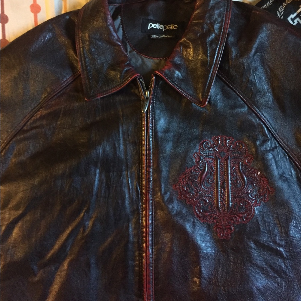 Burgundy Pelle pelle jacket , size "56"