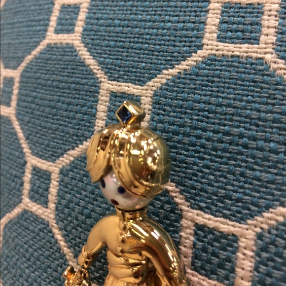 VINTAGE IG sultan gold and enamel brooch - Picture 4 of 7