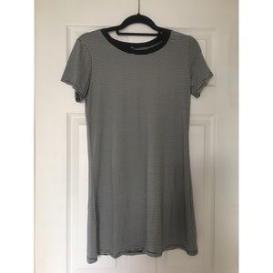 Black and white striped T-shirt dress