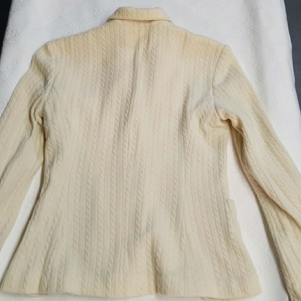 Cream Colored Fitted Blazer Jacket - image 2