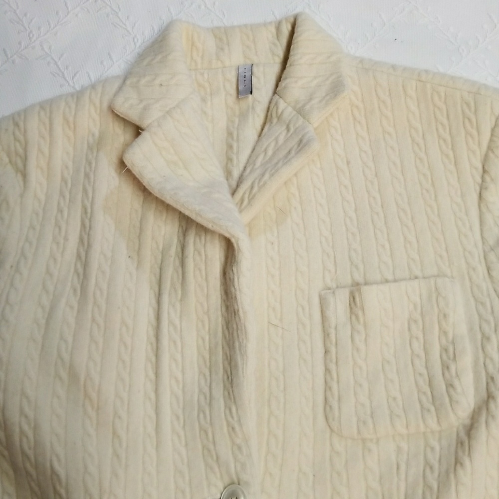 Cream Colored Fitted Blazer Jacket - image 3