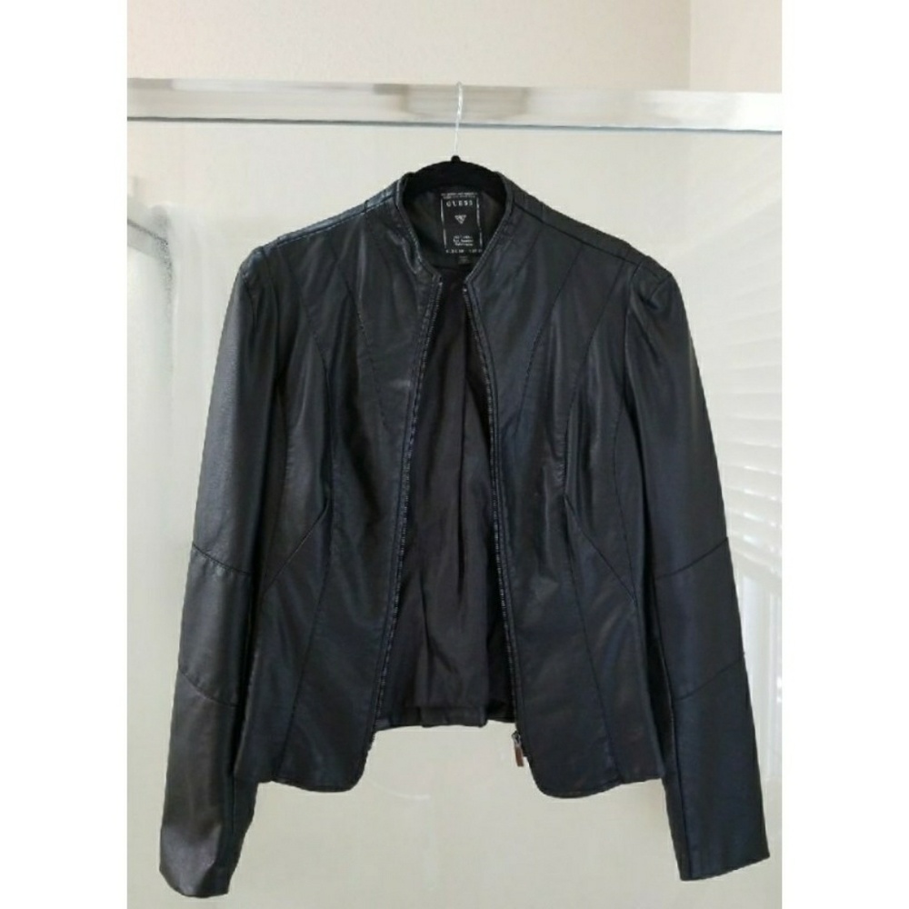 Black Leather Guess Jacket