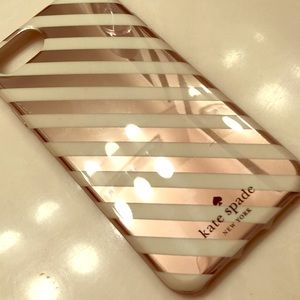 Kate Spade Iphone 6/6s/7/8 rose gold stripes cover