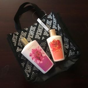Pink Shower Caddy Bag and Lotion