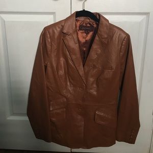 Brown leather blazer/jacket