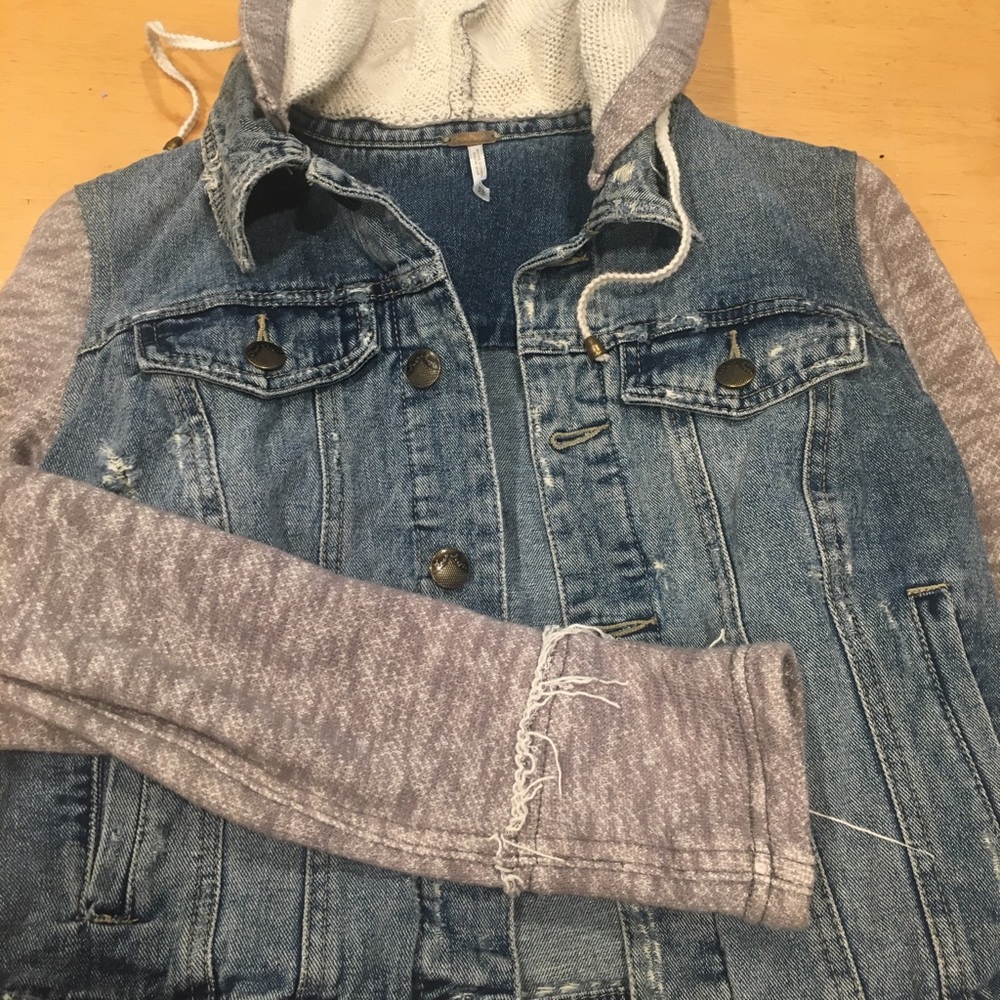 Free People Denim hoodie