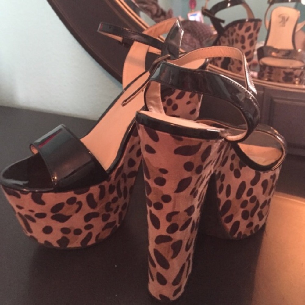 Candies Cheetah Platform Heels