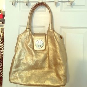 Kate spade metallic gold leather hobo