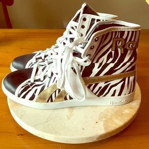 Gold and Zebra Reebok High Tops Gold and Zebra Reebok High Tops