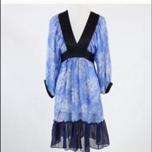 Anthropologie Moulinette Soeurs Blue Silk Dress 8