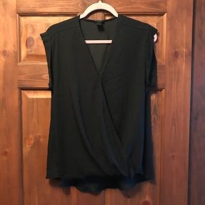 Ann Taylor Black Crossover Top