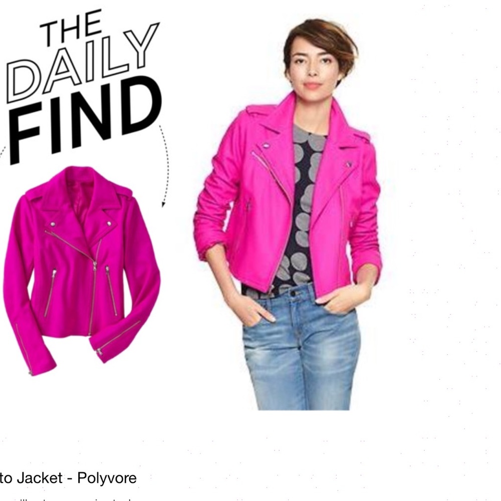 BNWOT Gap Pink Wool Moto Jacket