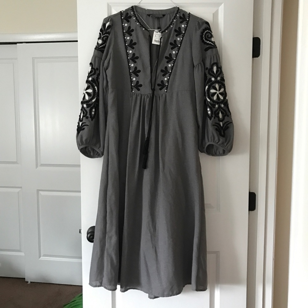 Zara embroidered dress