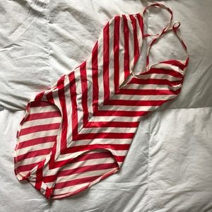 Vintage Candy Stripe One Piece Bathing Suit