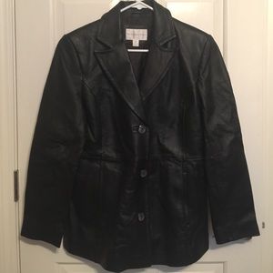 Black Genuine Leather Jacket Small