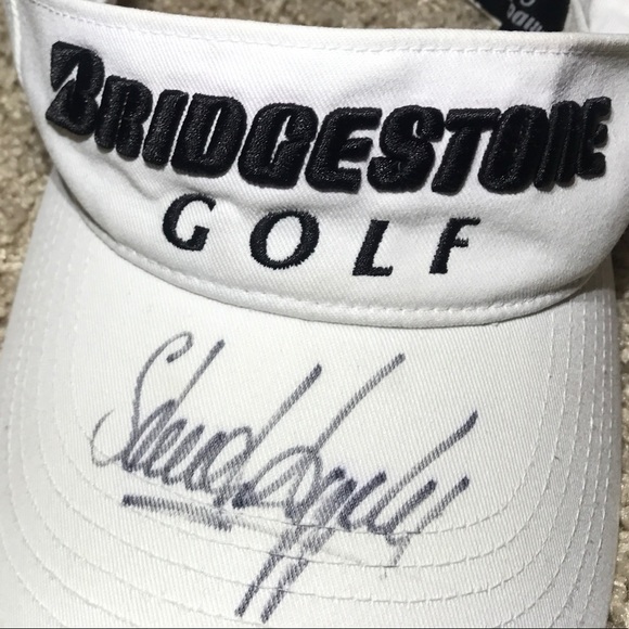 BRIDGESTONE GOLF White Visor Hat with AUTOGRAPH - Picture 7 of 7