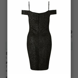 Black glitter off shoulder dress