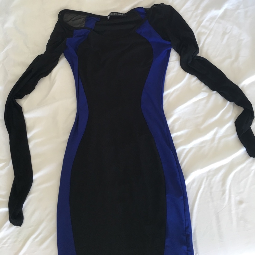 Mesh sleeve dress