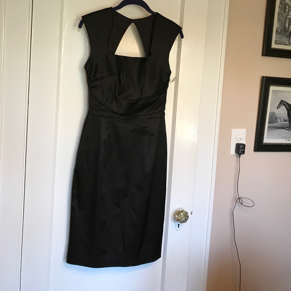 Black satin dress. Size 4. Never worn