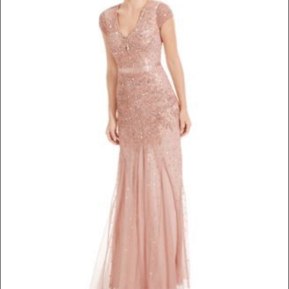 Blush Sequined Prom or Bridesmaid Gown