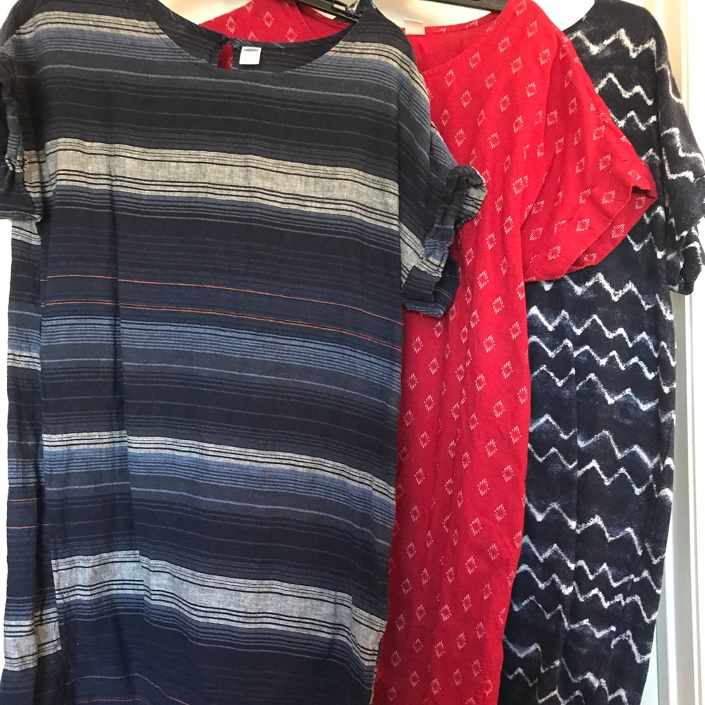 3 Linen short sleeve dresses