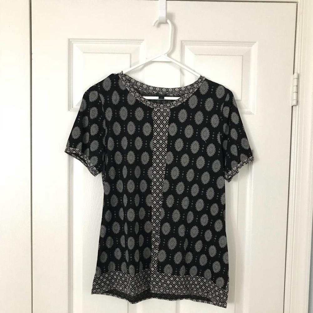 J.Crew black printed blouse